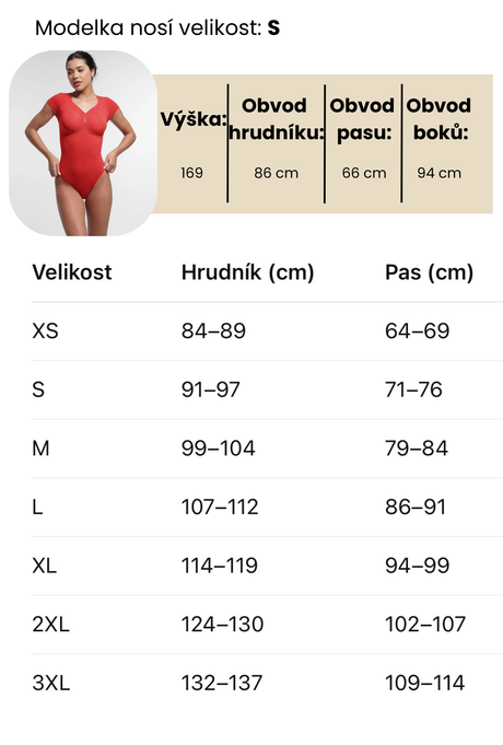 Tabulka velikostí