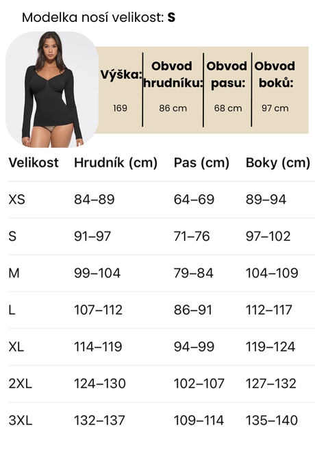 Tabulka velikostí